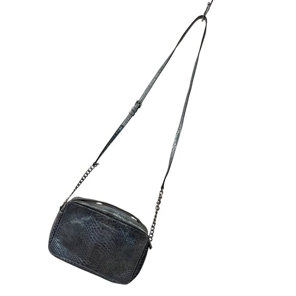 Michael Kors Metallic Snakeskin Crossbody Bag With Adjustable Strap & Chain Deta - Picture 5 of 9